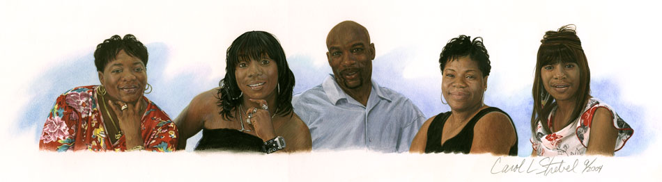 StrebelArt - Gouache Mini In-A-Line Portrait of Smith Family