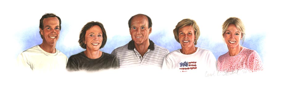 StrebelArt - Gouache Mini In-A-Line Portrait of J. Williams Family