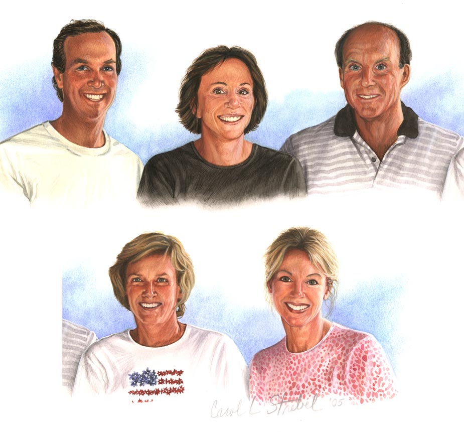 StrebelArt - Detail of Gouache Mini In-A-Line Portrait of J. Williams Family
